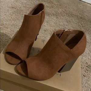 Peep toe booties